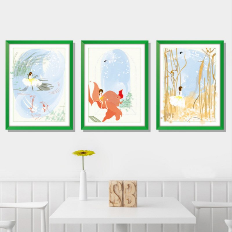 3D ciel étoilé girafe zèbre triptyque fille chaude créativité Stickers muraux pour enfants chambres chambre décoration amovible autocollant mural: Triptych