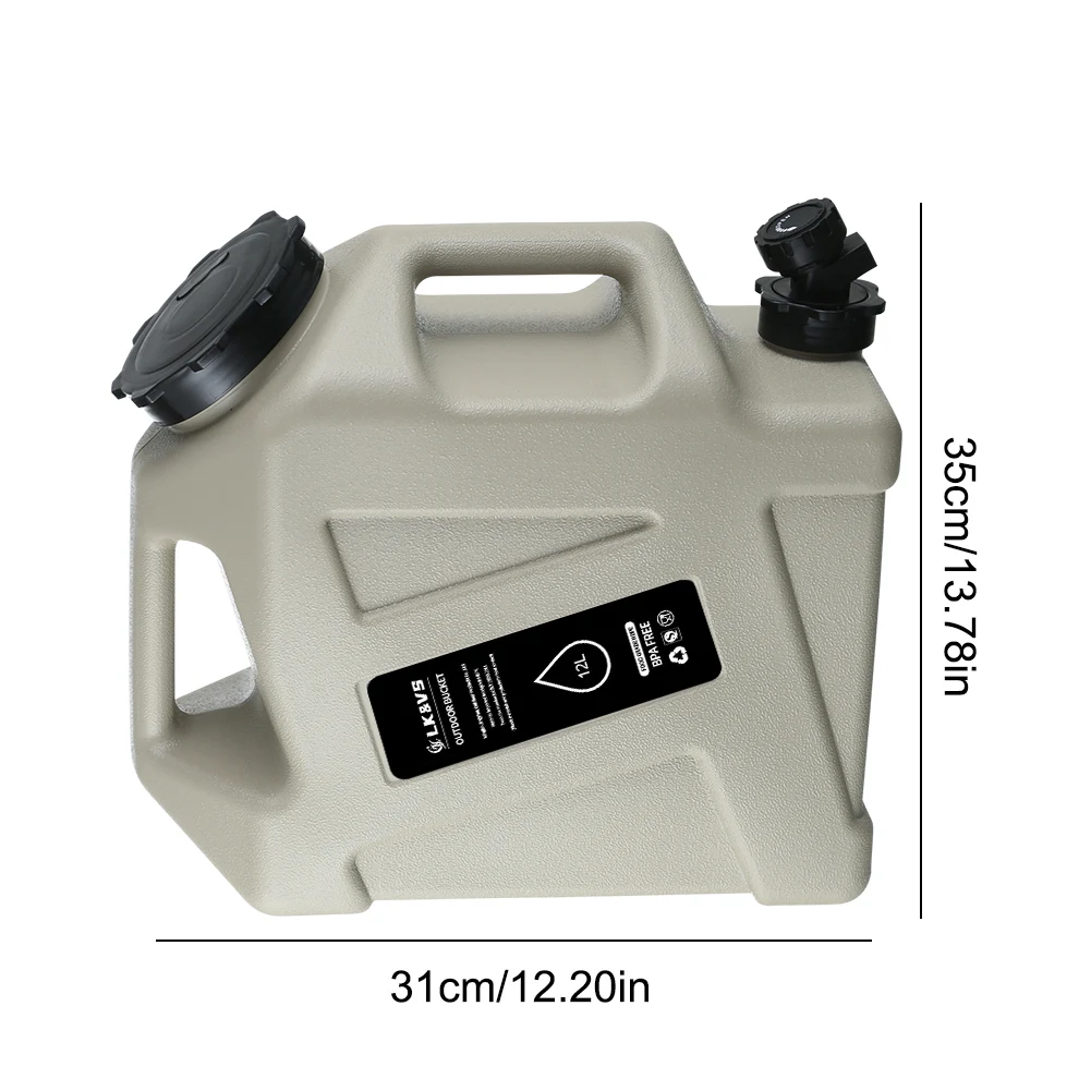 12L Wassereimer Auto Trinkwasserkanister Camping Wasservorratsbehälter mit abnehmbarem Wasserhahn draussen Lager Reise Angeln: Orange