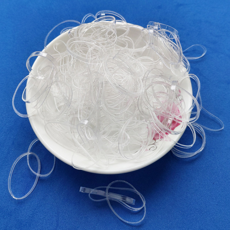 1000 Stks/partij Transparant Rubber Haar Touw Vrouwen Meisjes Haarband Siliconen Elastische Haar Houder Gom Ringen Haaraccessoires