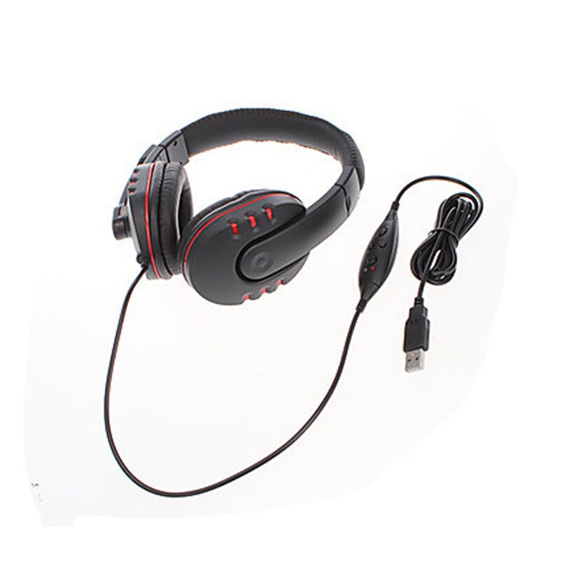 Geavanceerde Headset Zwart + Rood Usb Wired Stereo Micphone Gaming Hoofdtelefoon Voor Sony PS3 Voor PS4 Pc L0315