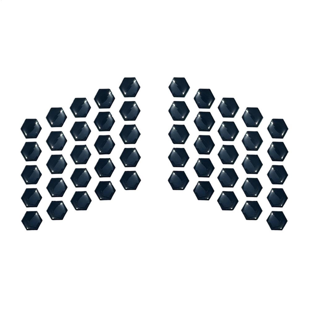 2 Blatt kratzfeste Motorradaufkleber, Motorrad-Schutzpolster, 3D-sechseckige, wasserdichte Gummisaufkleber, Lackschutz: Schwarz