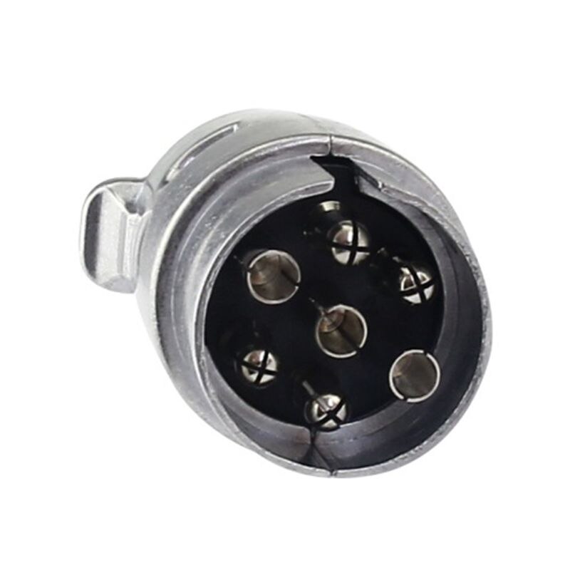 Slidstærk 7- polet aluminiumslegeringsstik trailer trailer trækkende el-stik 12v stik eu-stik