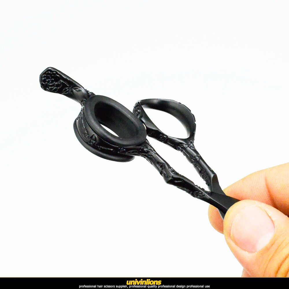 6 " zwarte gegraveerde schaar kappersbenodigdheden haarschaar kappersschaar scheermes salon de coiffure