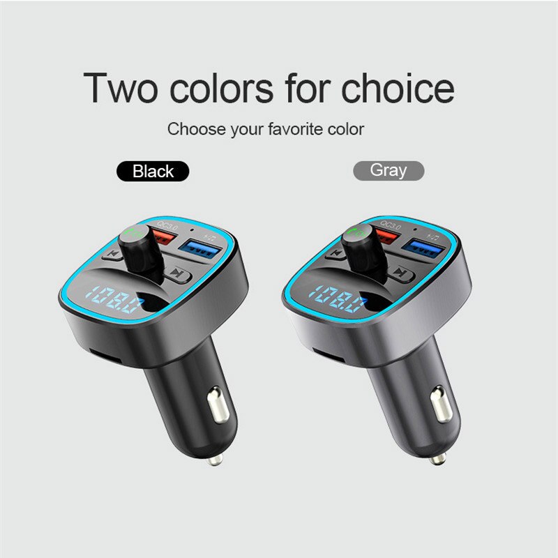 Schnelllade 3.0 autoladegerät für huawei  p30 pro mit freisprecheinrichtung, fm-transmitter, bluetooth, dual-usb-anschluss und  mp3 player-anschlüssen