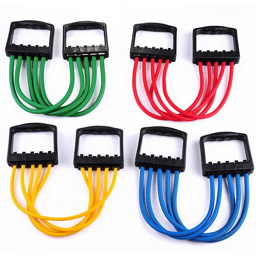 Draagbare indoor sport borst expander puller sterke weerstand kabel band puller fitness oefening verwijderbare 5 latex yoga tube