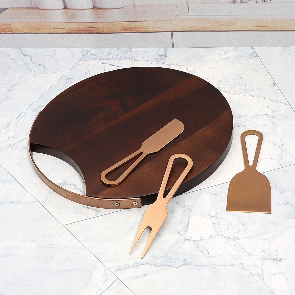 Jaswehome 4pcs Cheese Board Set 3pcs Cheese Knives And Cheese Board Serving Utensils Charcuterie Board And Cutlery Knife Set