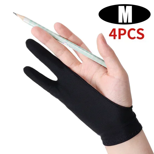 Palme Ablehnung Künstler Zwei-Finger-Handschuh für IPad, Tablette, Grafik, Zeichnung, Monitor, Malerei, Antifouling, Tablette-Bildschirm, berühren-Handschuhe: Gold