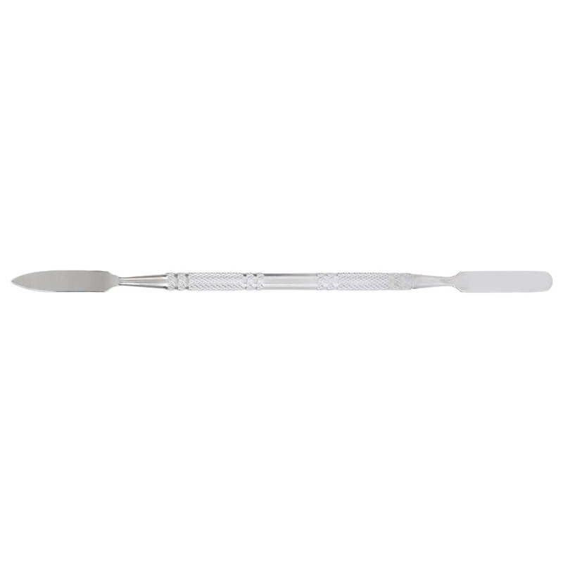 Makeup Mixing Palette Textured Handle Thumb Hole Stainless Steel Comfortable Grasping Metallic Burnish Cosmetic Makeup Mixing