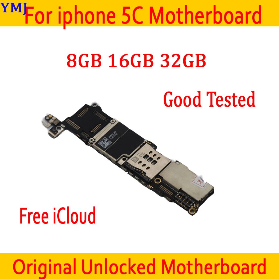 La desbloqueado para iphone 5C Placa base con limpio iCloud 100% Original para iphone 5C lógica con sistema operativo