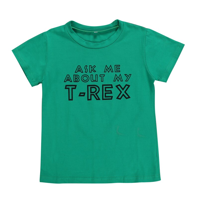 Sosocoer dinosaur maskeret børn drenge t-shirt sommer tegneserie dyr dreng t shirt toppe spørg mig om mit t-rex print børnetøj