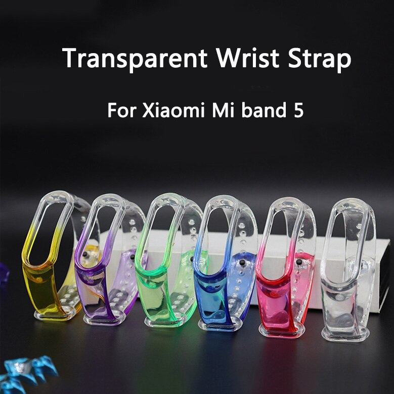 Transparante Armband Voor Xiaomi Mi Band 5 Sport Band Horloge Siliconen Polsband Voor Xiaomi Mi Band 5 Armband Miband 5 Band