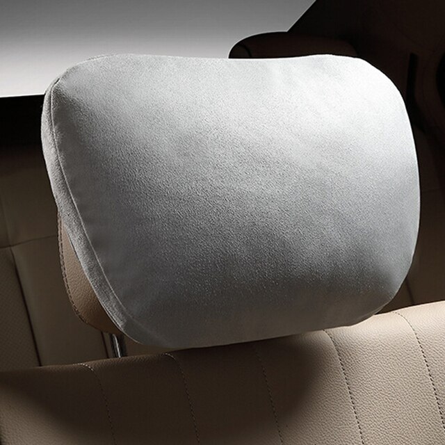 2pcs Car Headrest Maybach S Class Ultra Soft Pillow Suede Fabric For Mercedes-Benz 29*19cm Back Cushion Accessories