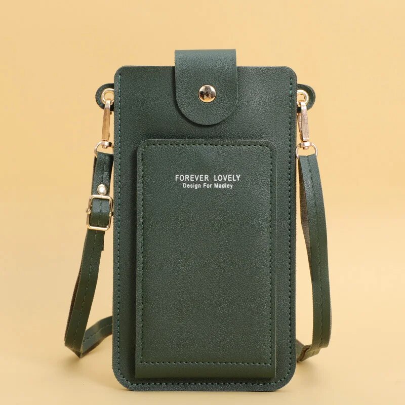 Damestassen Zachte Lederen Portefeuilles Touchscreen Mobiele Telefoon Portemonnee Crossbody Schouderriem Handtas Voor Dames Goedkope Damestassen: green