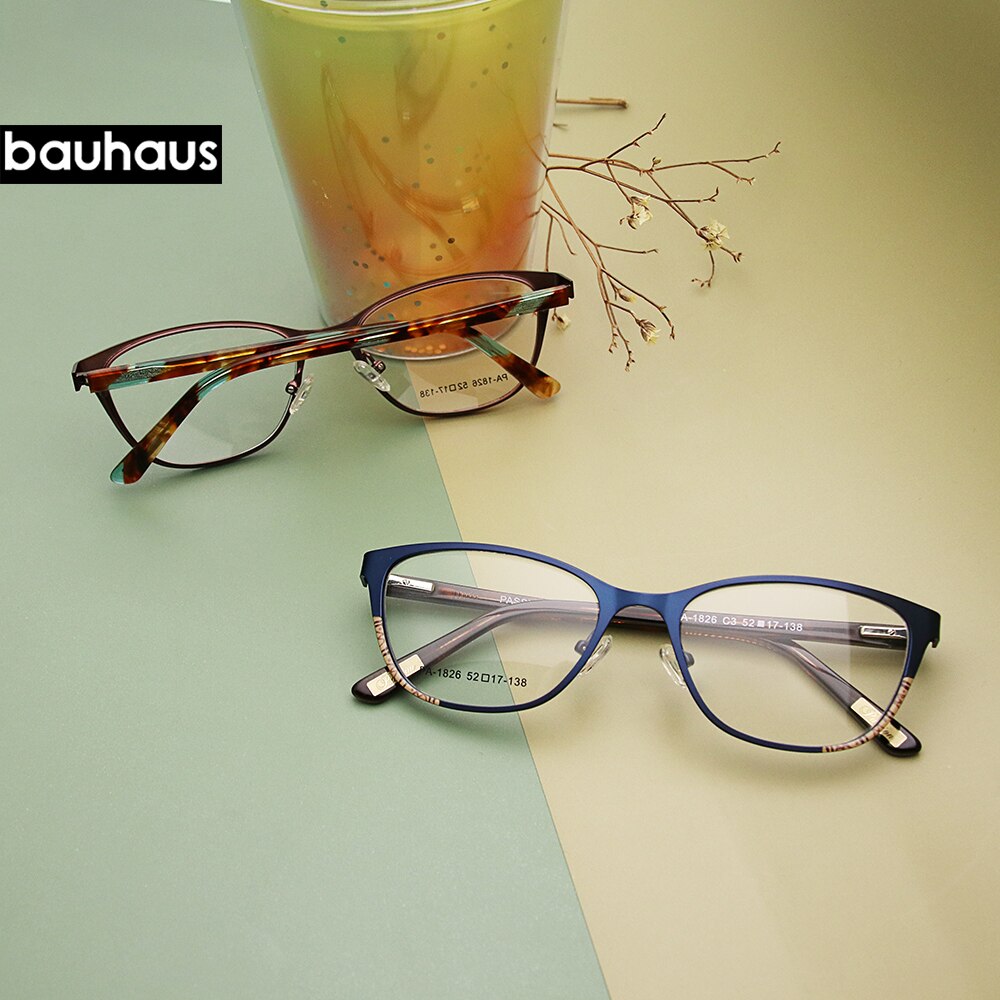 PA-1826 Vrouwen Retro Brilmontuur Ultralight Eye Bijziendheid Recept Bril Acetaat Bril Benen