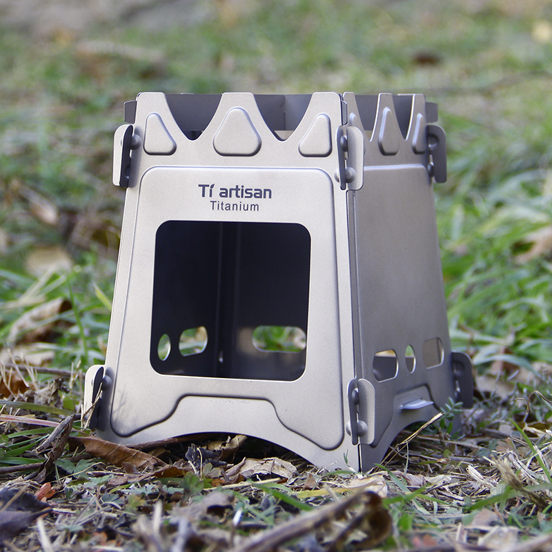 Tiartisan Ultralight Titanium Wood Stove Outdoor Camping Multi-Fuels BBQ Stove