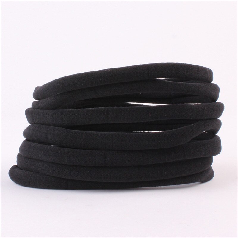 10 unids/lote liso elástico de Nylon banda de pelo para niñas diademas de bebé niños banda de pelo accesorios para el cabello de