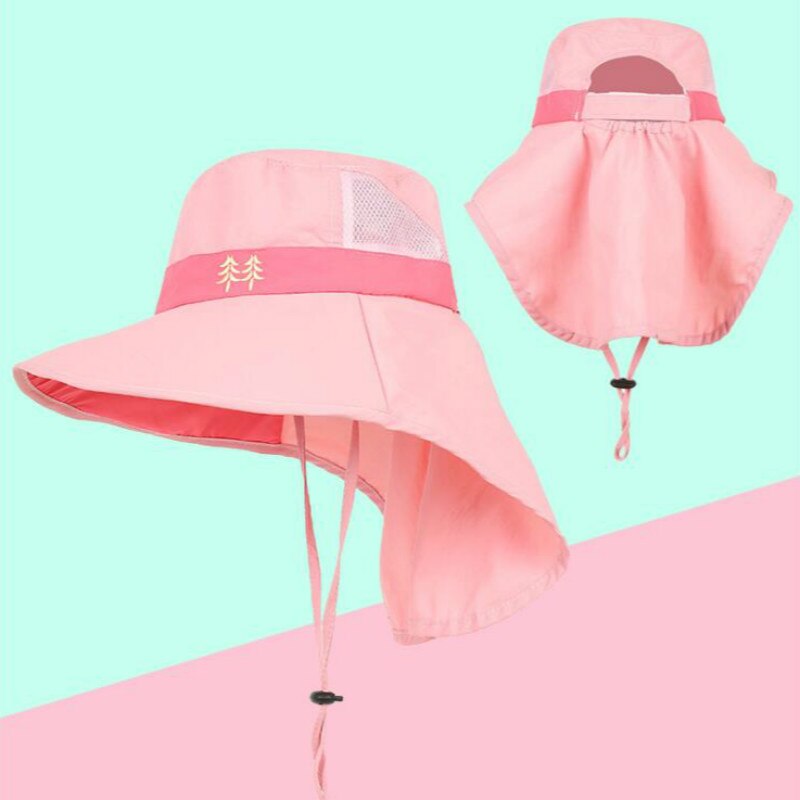 Sombrero de cubo con protección UV para niños, gorro de pescador de ala ancha de secado rápido, para playa al aire libre, senderismo, camping, pesca, Panamá: Rosa