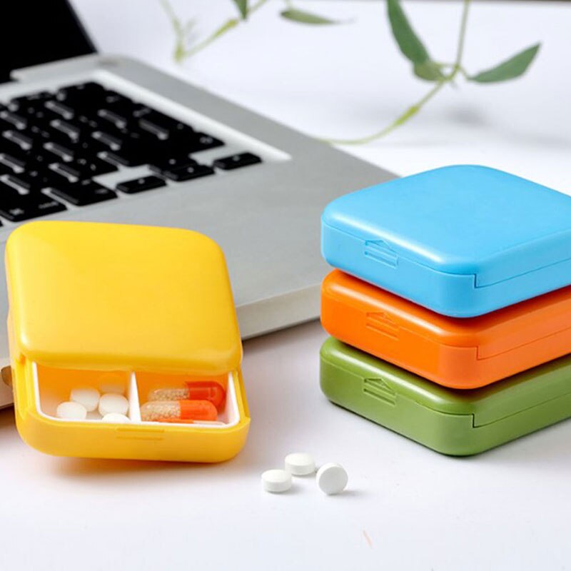 Mini 2 galler plast piller medicin box hållare förvaringsorganisatör behållare väska portabel vattentät liten medicin kista