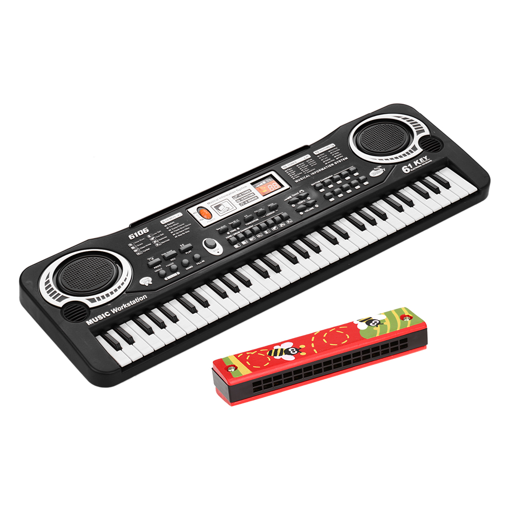 61 Keys Digital Music Electronic Keyboard Multifunctional Electric Piano for Piano Student with Microphone Musical Instrument