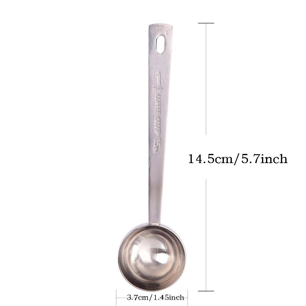 1 stk kaffeske måleske multifunktion rustfrit stål 1 kop malet kaffe spiseske måleske 15ml