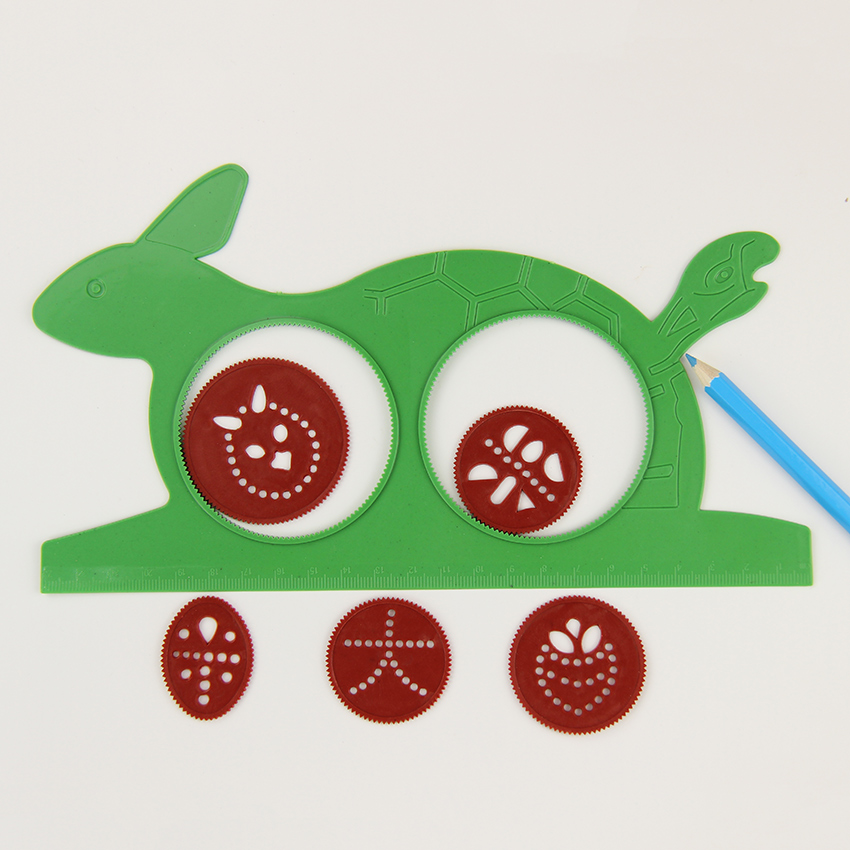 1 sett spirograf magisk skilpadde kanin skisseblokk tegnebrett magisk penn pedagogisk tegnelinjal for barn