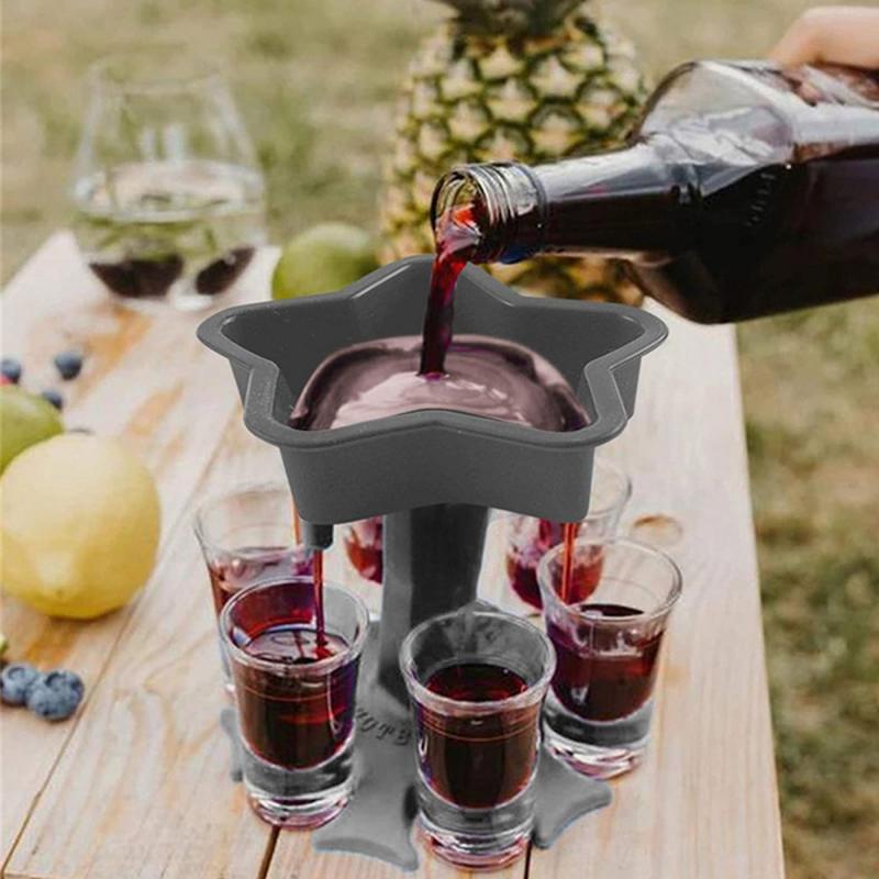 5 Shot Glass Dispenser Liquor Dispenser Caddy Portable Dispenser Party Bar Accessories Drinking Games Glass Dispenser