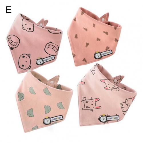 4 Teile/satz Lätzchen rülpsen Tücher Baby Jungen Mädchen Schal Speichel Dreieckigen Doppel-geschichtet Baumwolle Lätzchen freundlicher Zubehör setzt für Baby: E