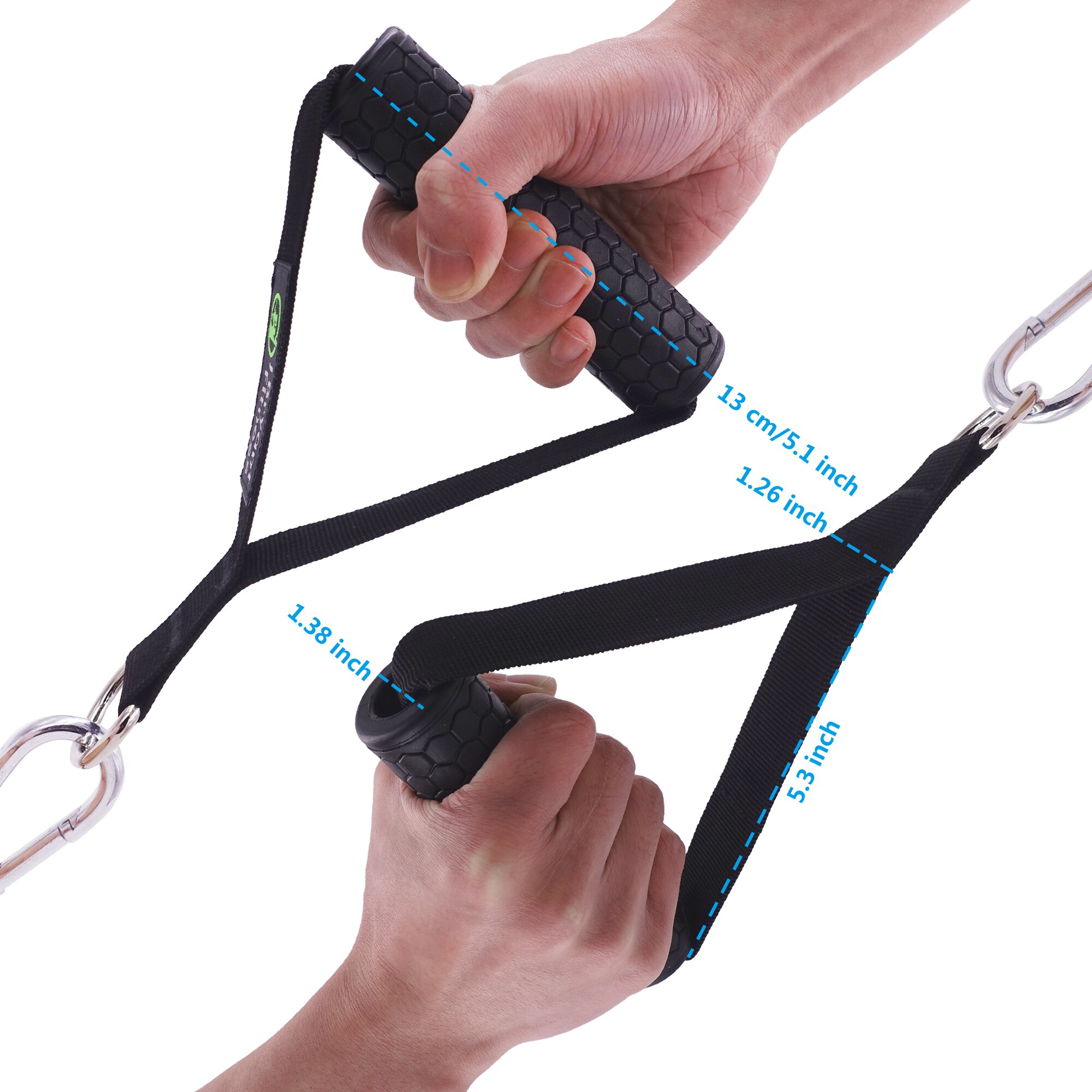 1 par gym motståndsband handtag anti-halk tpr grepp stark nylon väv fitness heavy duty kabel maskin träningsutrustning