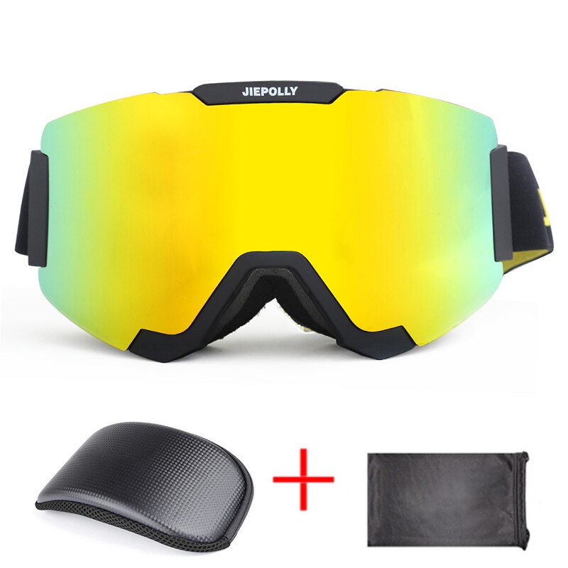 Magnetische Ski brille Skifahren skaten Doppel Objektiv UV400 Anti Nebel unisex Snowboard Ski Brille Ski Objektiv Schnee Brillen + Goggle fallen: Gelb