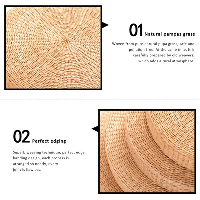 40Cm Ronde Poef Tatami Vloer Kussen Zitkussen Stro Meditatie Rotan Theeceremonie Aanbidding Boeddha Pad Thicken Zachte Yoga mat