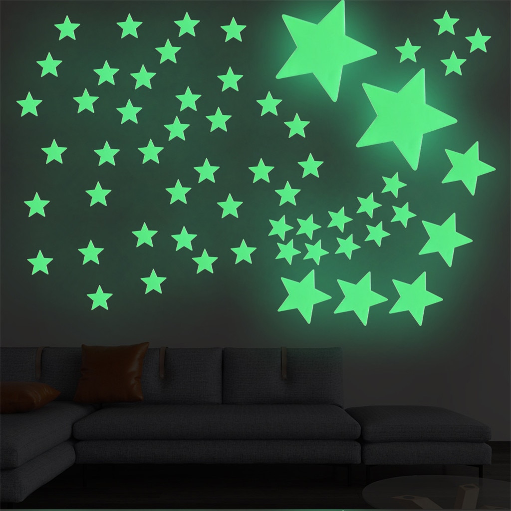 Planet Solar System Fluorescent Luminous Planets PVC Wall Stickers Glow In Dark Ten Planets Galaxy Kids Bedroom Wall Decal