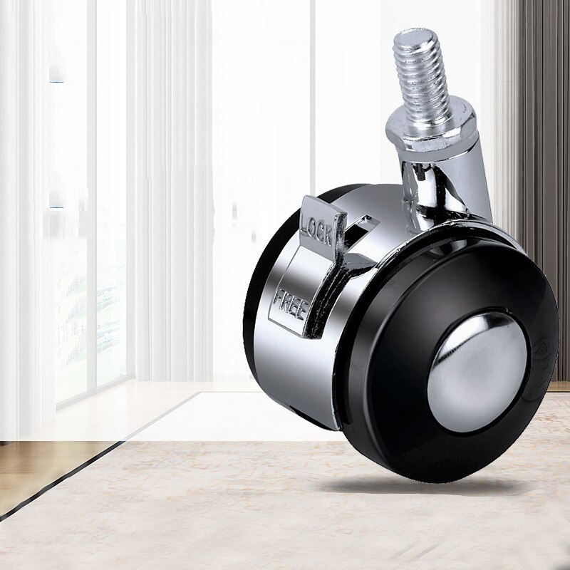 5 stuks vlakke bodemplaat met remwielen en wieltjes worden gebruikt om salontafels, bureaustoelen, kasten en droogrekken te verplaatsen zwart