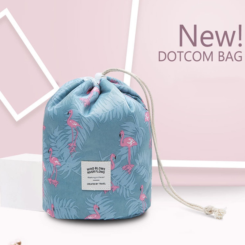 Bolsa para cosméticos, maquiagem à prova d'água floral, bolsa de flamingo para viagem, organizador para itens de higiene pessoal, caixa feminina, 1 peça