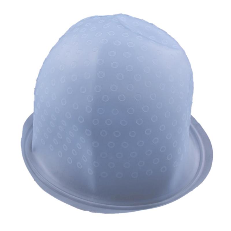 1 Set Pro Silicone Dye Hair Cap with Needle Coloring Highlighting Reusable Hair Color Caps Hat DIY Hair Dyeing Styling Tool