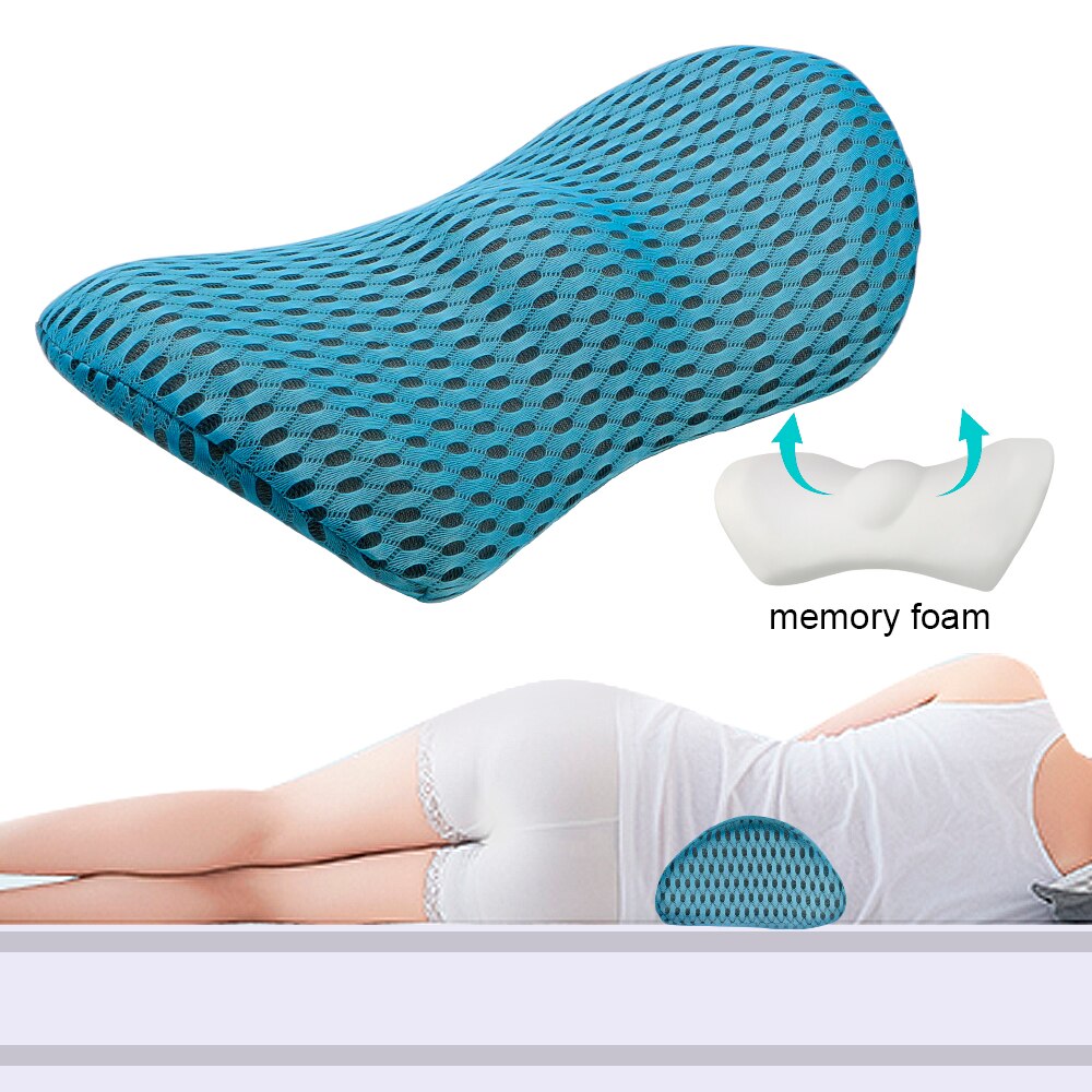 LEEPEE Car Cushion Lumbar Support Pillow Memory Foam Car Seat Waist Pillow Low Back Cushion Bed Sleeping Pillow