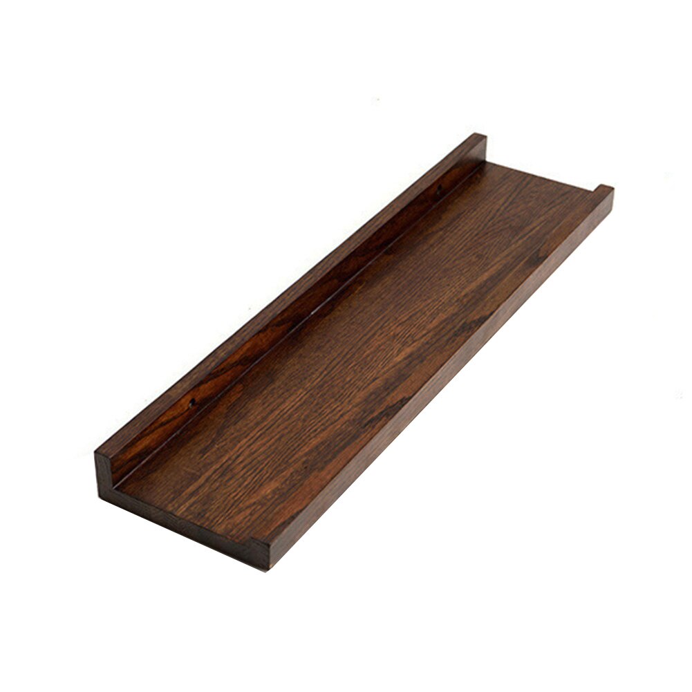 Floating Shelf Space Saving Office Home Decor Living Room Solid Wood Storage Kitchen Organizer Scaffold Board Wall Mounted: Nut to Brown