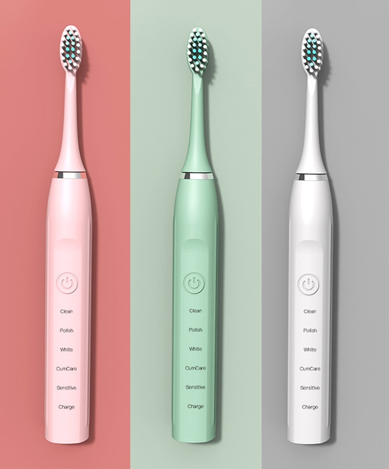 Brosse à dents ultrasonique puissante, Rechargeable par USB, pour adulte, électronique, lavable, facile à détendre,