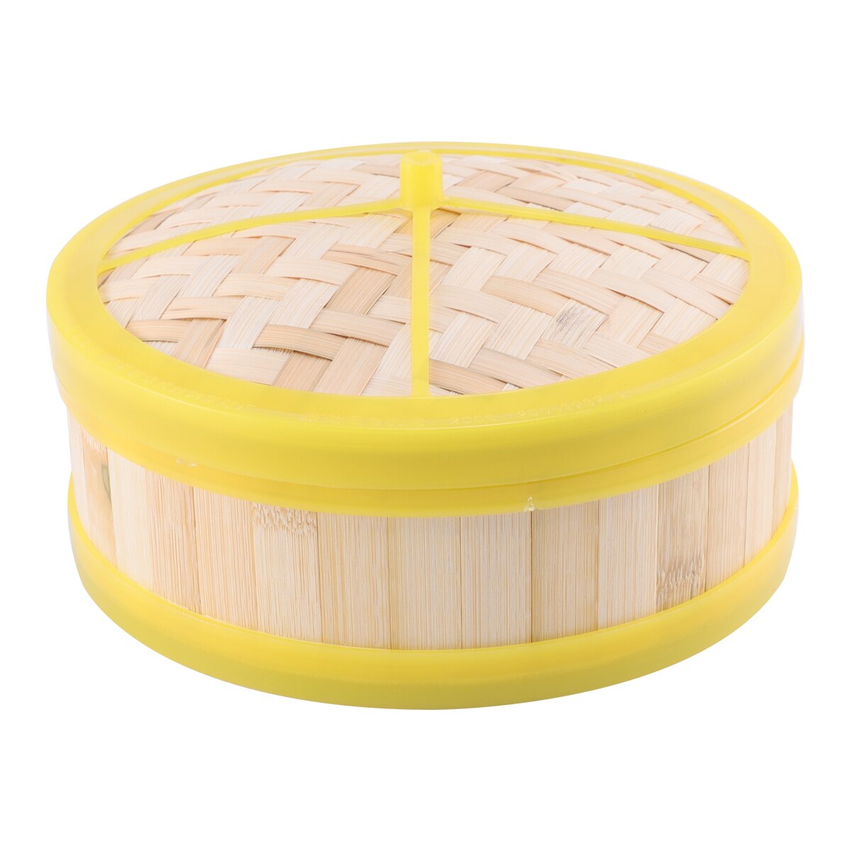 1 Set Bamboo Steamer Novel Kitchen Bun Dim Sum Steamer Single Tier Basket Food Streamer with Lid Steam Basket A50