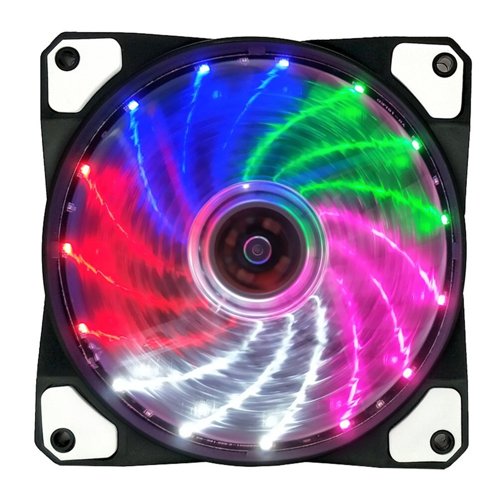 Ventiladores de carcasa de ordenador RGB, ventilador de refrigeración de 15 luces, 12025 Streamer, ventilador de chasis de 120mm, luz LED PWM RGB, disipación de calor: 5