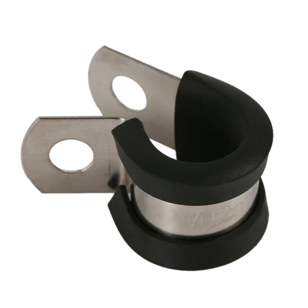10Pcs Cable Wire Hose Pipe Clamp P Clips Rubber Lined Stainless Steel Tube Pipe Cable Mounting Bracket 20Mm Mayitr