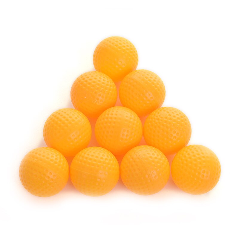 10 unids/lote pelotas de Golf elásticas de plástico amarillas, pelota de entrenamiento de práctica de Golf, ayuda al aire libre,