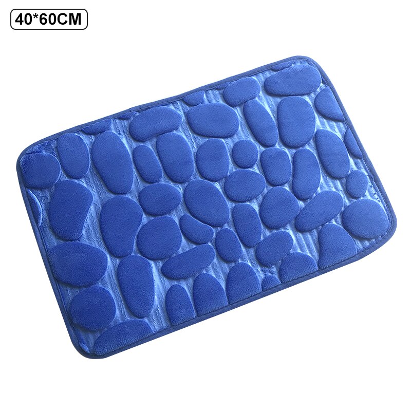 Geplaveide Reliëf Badkamer Badmat Antislip Tapijten In Wastafel Bad Side Vloerkleed Douche Deurmat Geheugen foam Pad: Blue