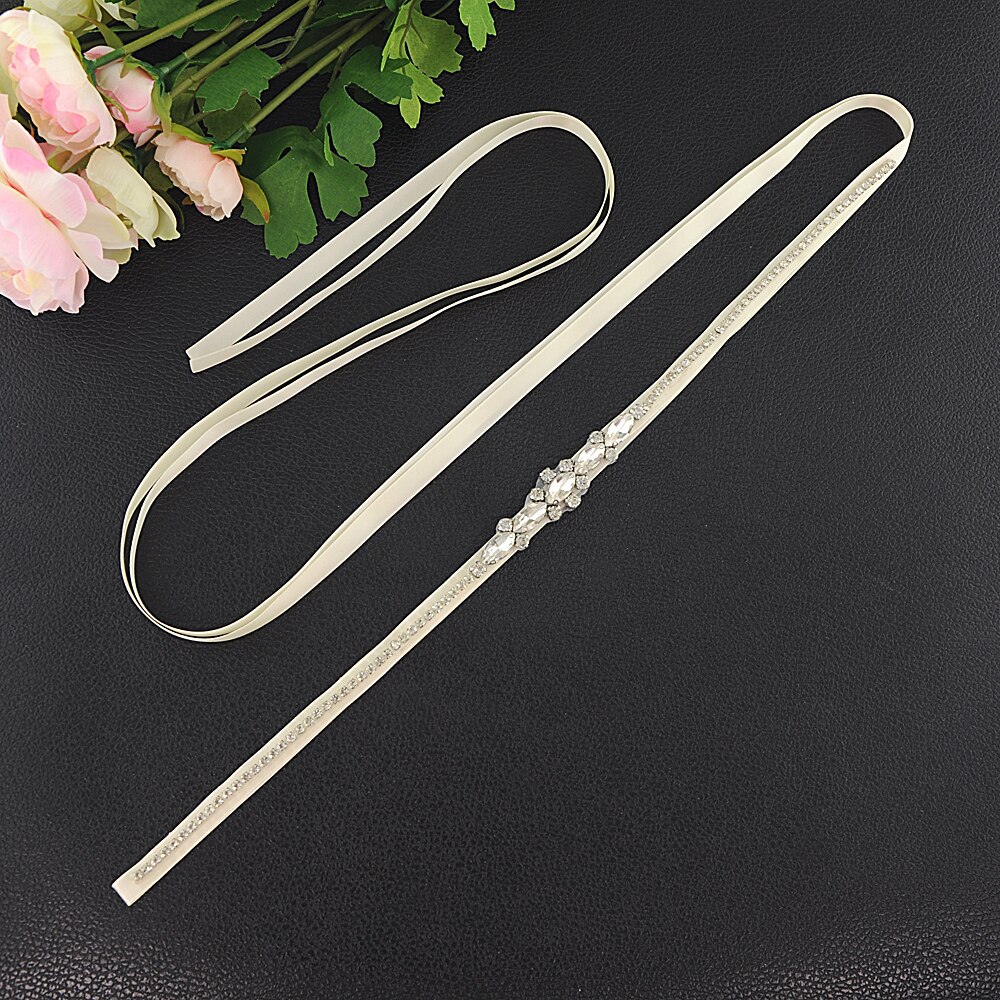 ZMS386 cinturón de vestido de novia, cinturón de novia, accesorios de boda, faja de boda, cinturón de diamantes de imitación para dama de honor, cinturón para vestido de noche: ivory