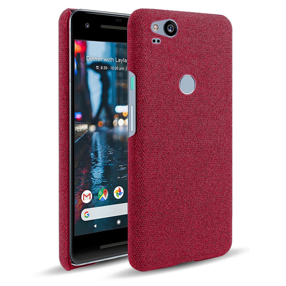 Capa de tecido para google pixel 2, capa slim retrô, capa rígida de telefone para google pixel 2 pixel2 5.0 &quot;, coque funda capa: for Google Pixel 2 / Red