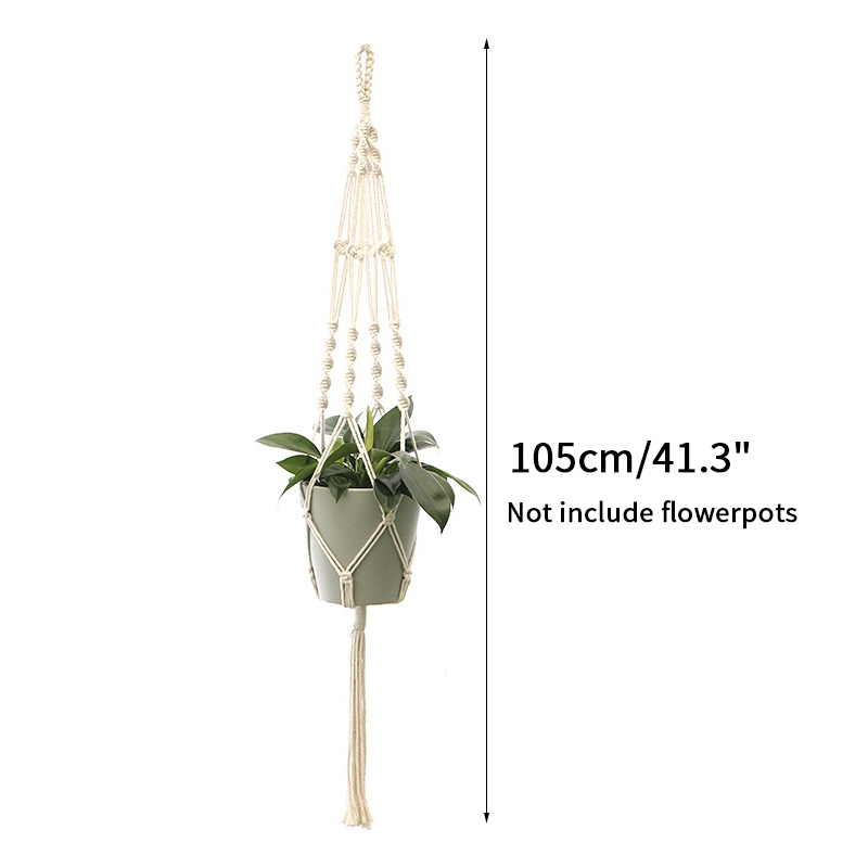 Tuinieren Groene Plant Hangende Mand Katoenen Touw Hanger Bloempot Handgemaakte Macrame Pot Zakmuur Boho Binnenplaats Home Decor: MULTI