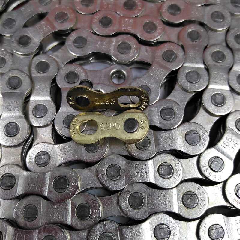 Mountain Bike 9 Speed Chain Step Riveting with Power Link Connector 114 Links Bicycle Parts