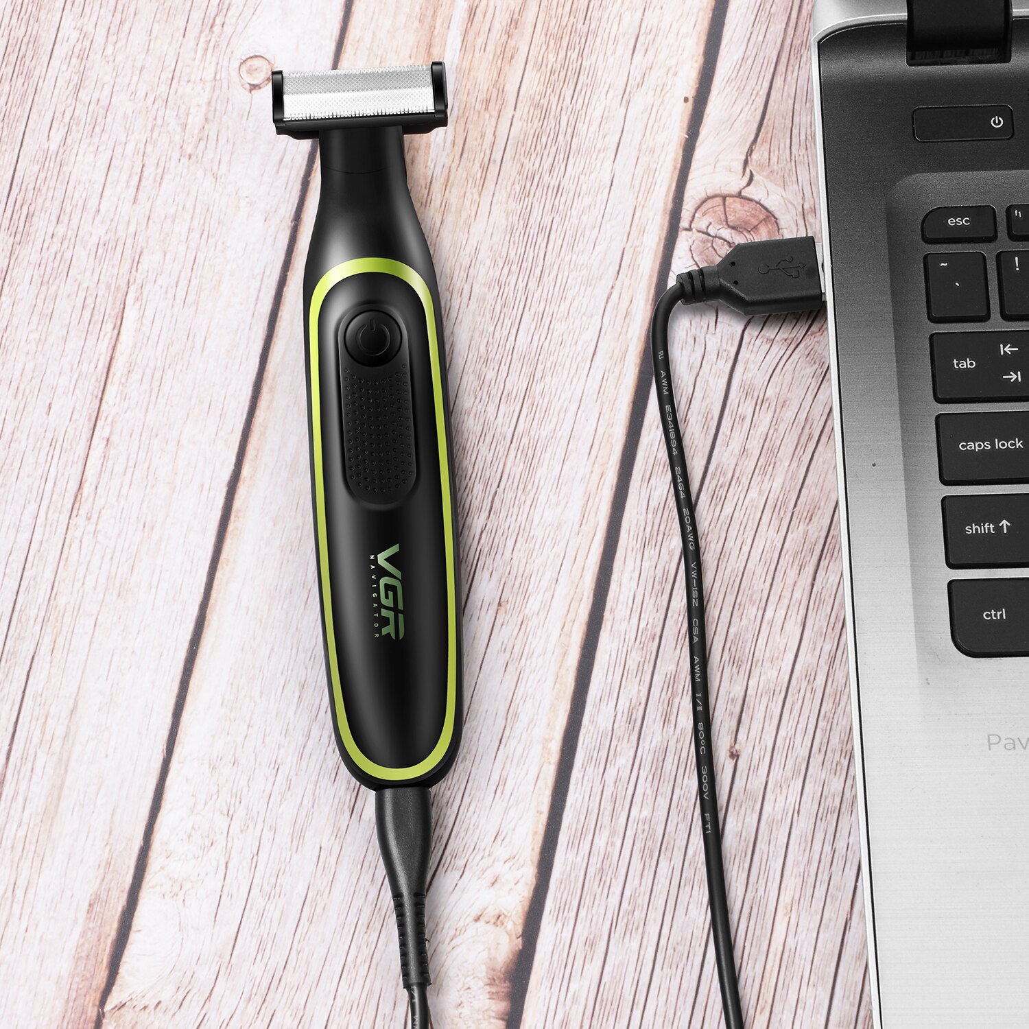 VGR Epilator for Men Rechargeable one blade Beard Trimmer USB Charger electric razor Male Body Hair Remover with 3 Limit Combs