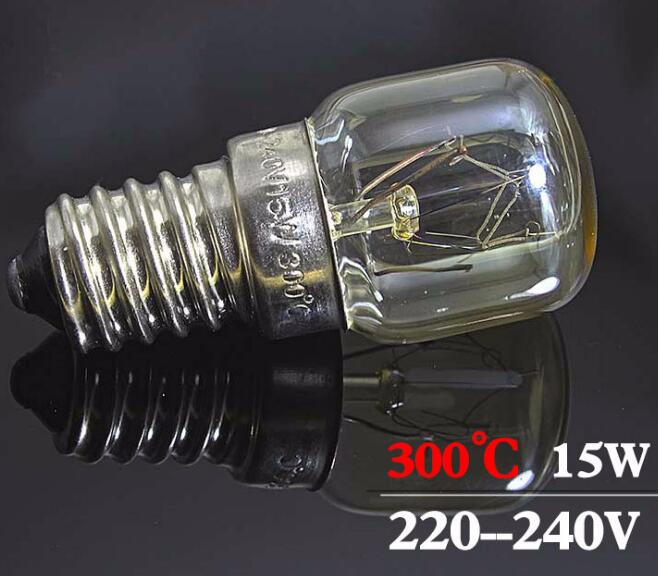 10 stks/partij E14 220 v 15 W hoge temperatuur lamp 300 graden Bakkerij gloeilampen Oven bulb Hoge temperatuur Brood machine lamp