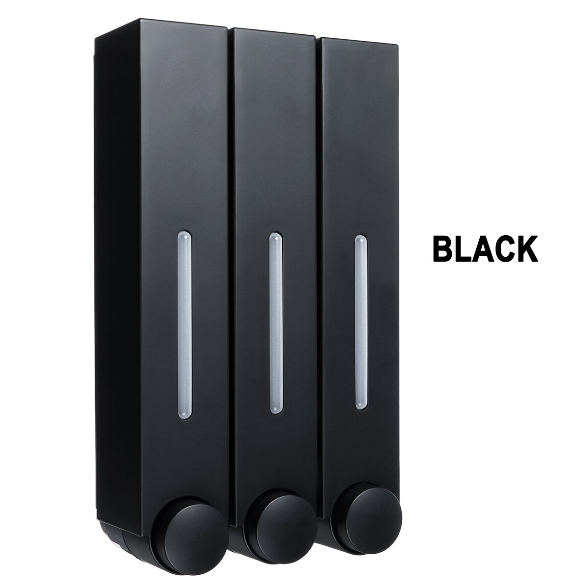 Single/Double 350ml Liquid Soap Dispenser Hand Touch Wall Mounted Liquid Soap Container Shower Bottle For Kitchen Bathroom Hotel: Triple Black