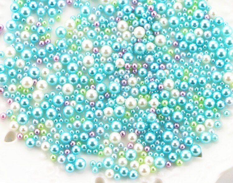 9g/pack 2.5-5mm Mixed Gradient Pearls Without Holes Resin Accessories Jewelry Fillings Mermaid Beads: light blue